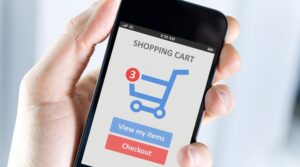 online shopping on a smartphone